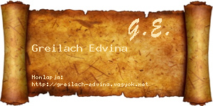 Greilach Edvina névjegykártya